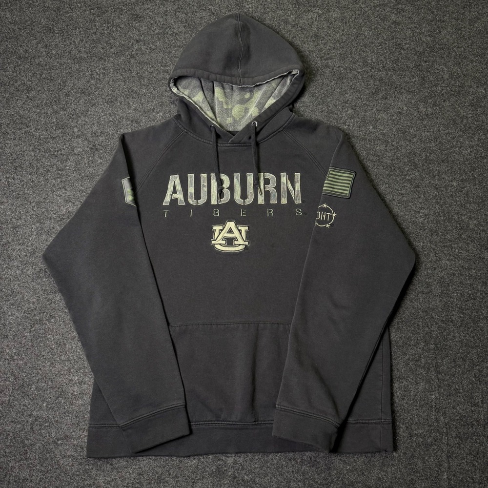 Colosseum Auburn Tigers Hoodie Mens L Black OHT Military Camo Pullover Hoodie